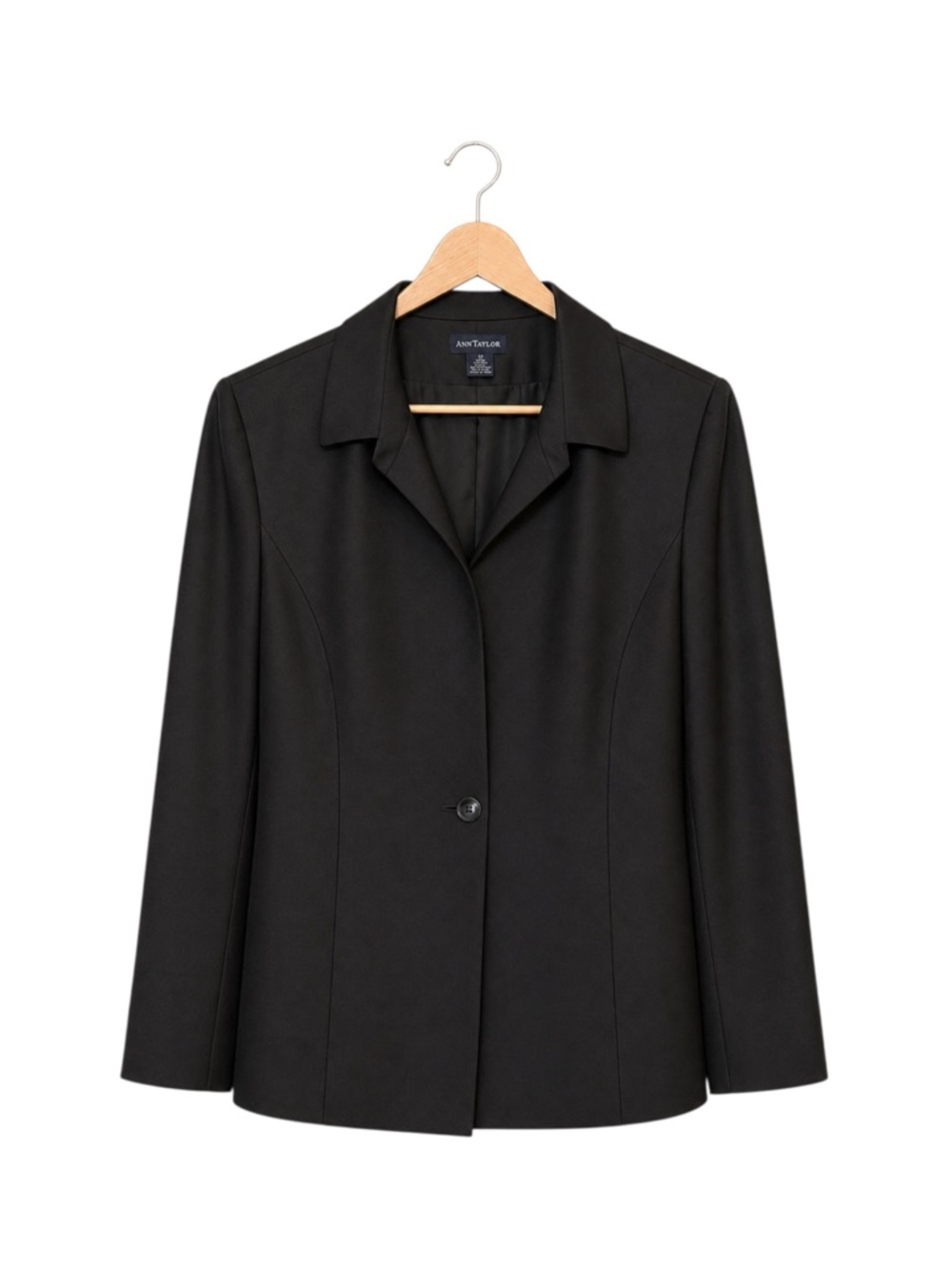 Vintage 100% Silk Ann Taylor Black Blazer Jacket Career Office Quiet Luxury 12